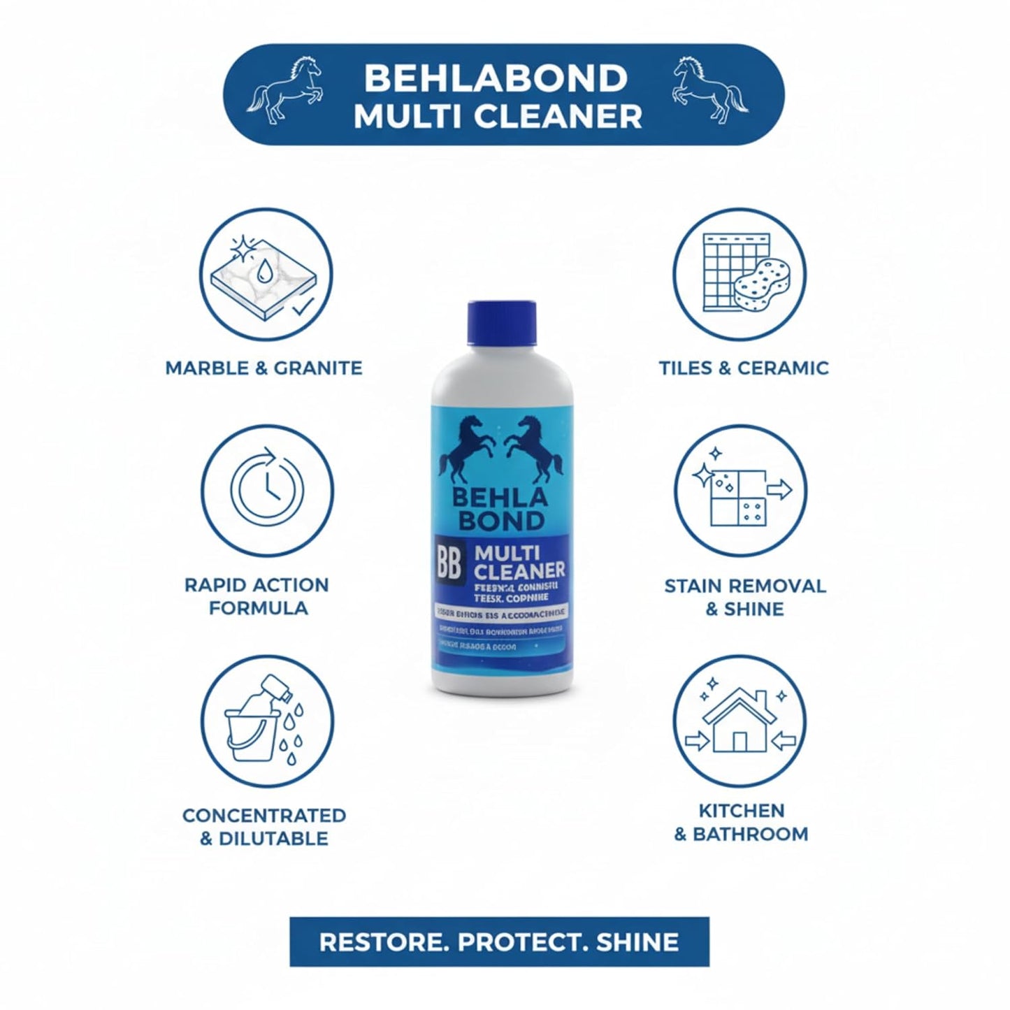 Multi Cleaner Liquid for Tiles, Marble, Granite & Ceramic Floors (Buy 1 Get 1 Free🔥🔥)